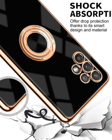 Slim Thin Finger Ring Stand Electroplated Silicone Case For Samsung A32(5G) - Libiyi