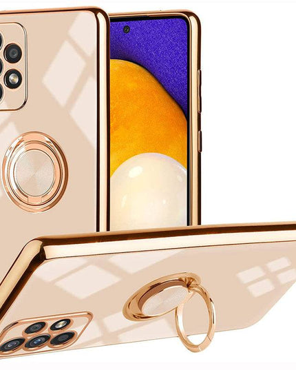 Slim Thin Finger Ring Stand Electroplated Silicone Case For Samsung A52(4G/5G) - Libiyi