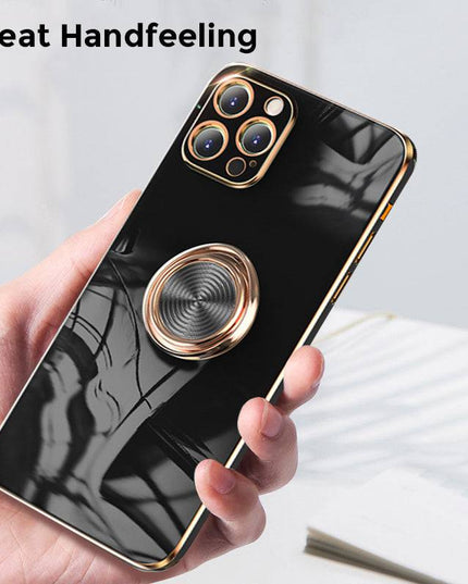 Shiny Plating Built-in Finger Ring Case For iPhone 12 Series - Libiyi