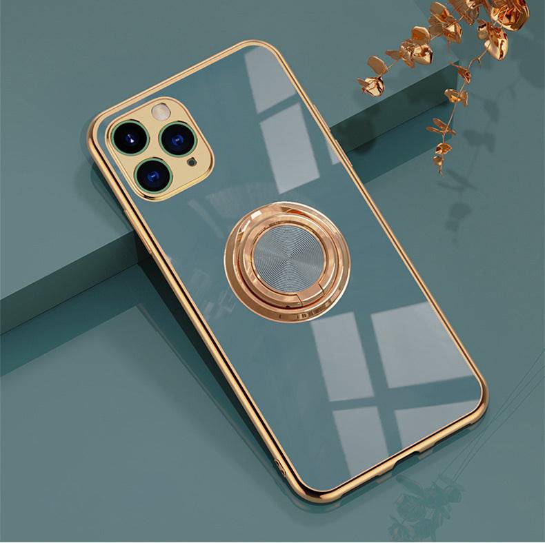 Shiny Plating Built-in Finger Ring Case For iPhone - Libiyi
