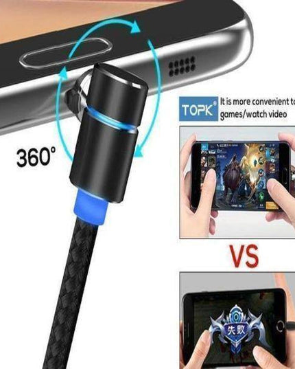 3 in 1 360° Magnetic Charging Cable for Huawei iPhone Samsung - Libiyi