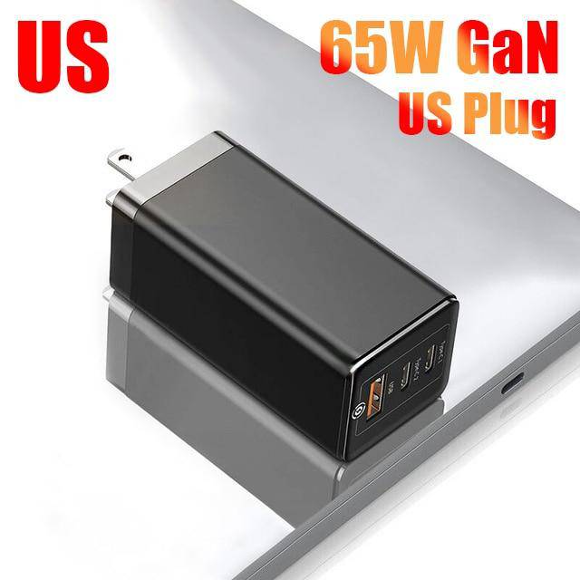 65W GaN Charger Quick Charge QC4.0 QC PD3.0 PD USB C Type C Fast Charger For Samsung Macbook iPhone - Libiyi