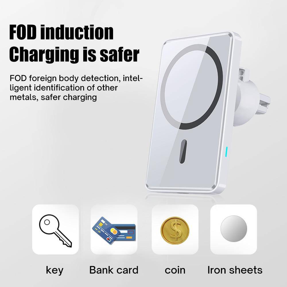 15W Fast Wireless Magnetic Strong Suction Charger Car Holder Air Vent Bracket For iPhone - Libiyi